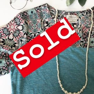 Van Heusen Patterned Teal Top 